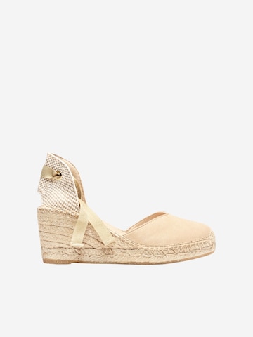 Sandalo 'Alpargata Cuña 7 cm' di Alhamas in beige: frontale