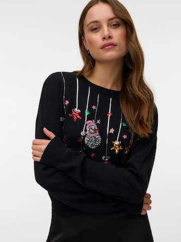VERO MODA Sveter 'VMNEW XMAS' - Čierna: predná strana