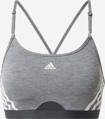 ADIDAS SPORTSWEAR Μπουστάκι Αθλητικό σουτιέν 'Aeroreact Light-Support 3-Stripes' σε γκρι: μπροστά