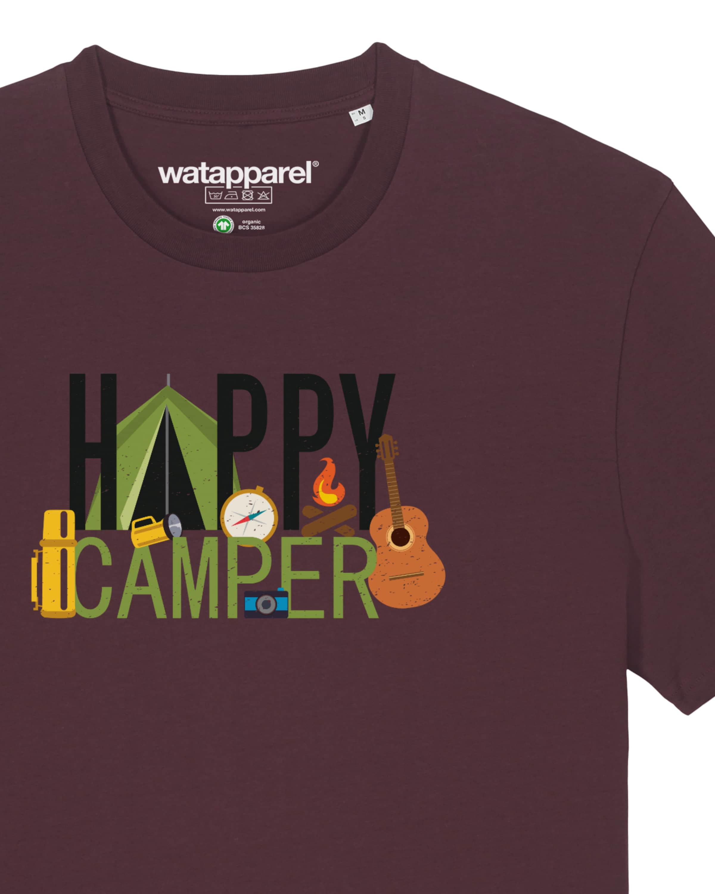 Watapparel Shirt 'Happy Camper' in Rot