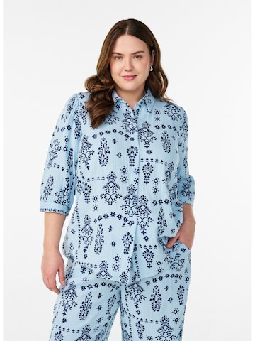 Zizzi Traditional Blouse 'VVIVA' in Blue