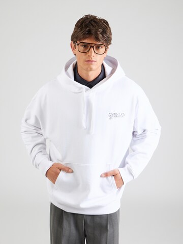 HUGO Sweatshirt 'Nyrohood' in Wit: voorkant