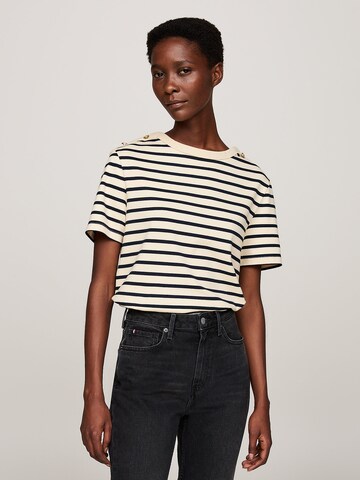 T-shirt TOMMY HILFIGER en beige : devant