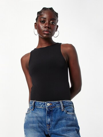 ONLY Shirt Bodysuit 'FANO' in Black: front