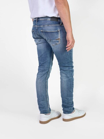 Coupe slim Jean Le Temps Des Cerises en bleu