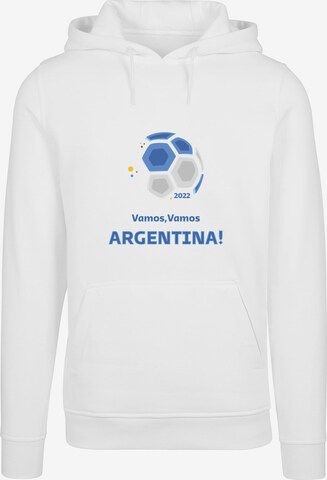 Merchcode Sweatshirt ' Vamos Vamos Argentina' in Weiß: predná strana