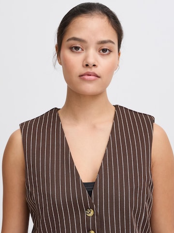 ICHI Suit vest ' IXKATE PINSTRIPED WA ' in Brown