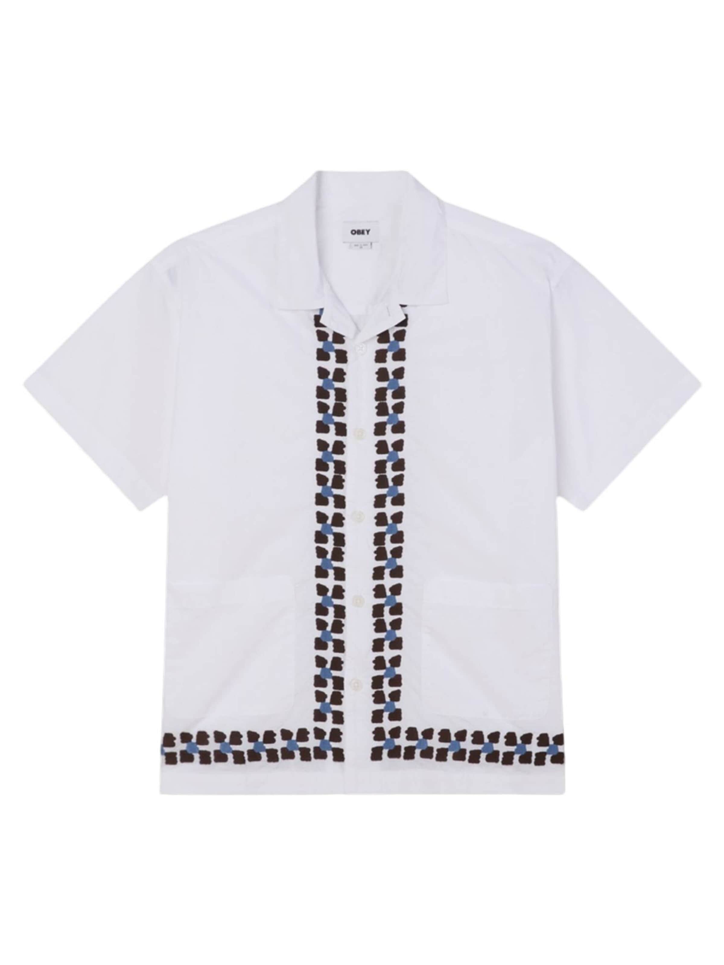 Obey Regular fit Button Up Shirt in White: front
