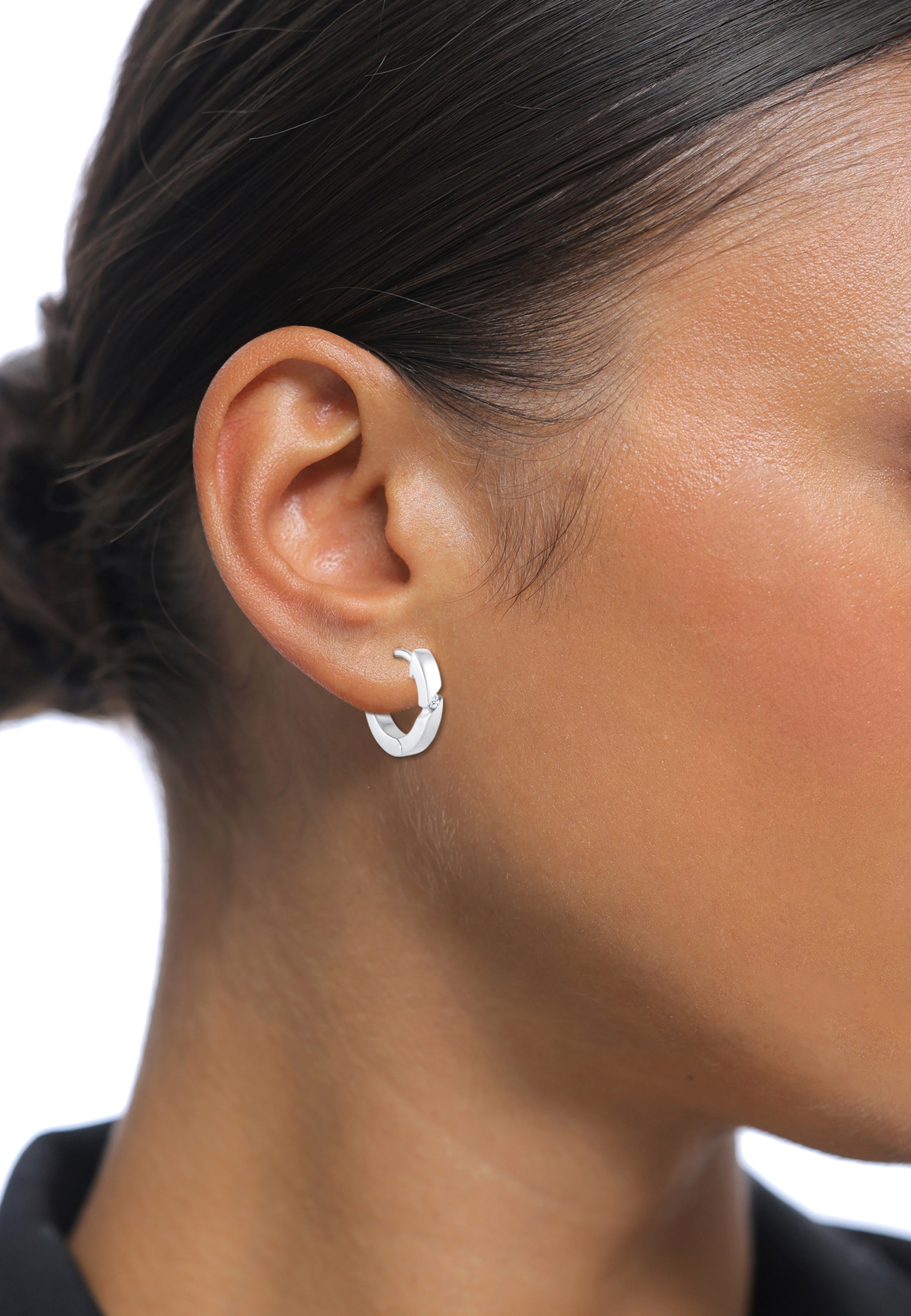 Boucles d'oreilles 'Diamant' Elli DIAMONDS en argent : devant