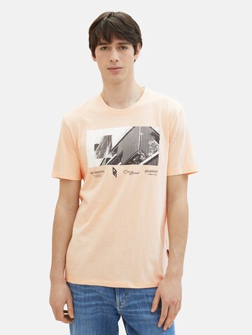 T-Shirt TOM TAILOR DENIM en orange : devant