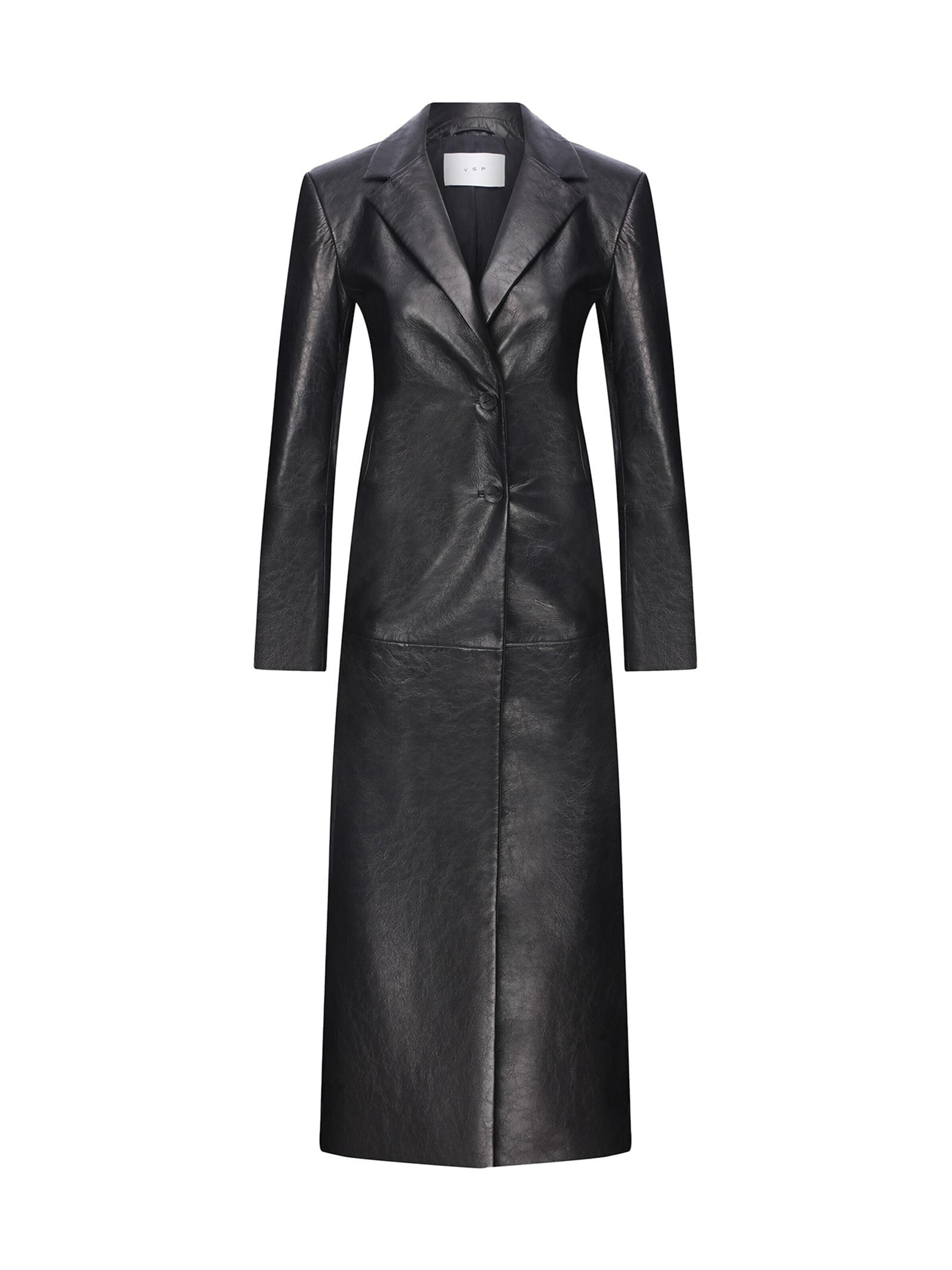 V S P Between-Seasons Coat 'Laurence' in Black: front