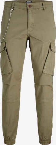 JACK & JONES Tapered Cargobroek 'MARCO LORENZO' in Groen: voorkant