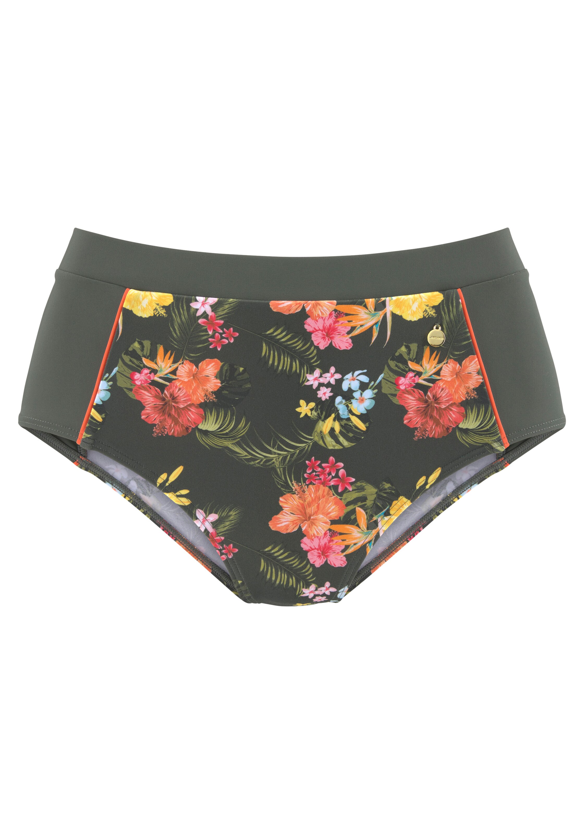 LASCANA Долнище на бански тип бикини 'Tahiti' в зелено: отпред
