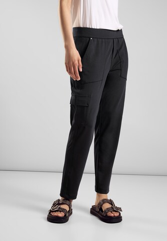 STREET ONE Slimfit Cargohose in Schwarz