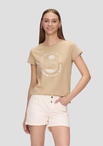 QS Slim fit Pleat-front jeans 'Abby' in Beige