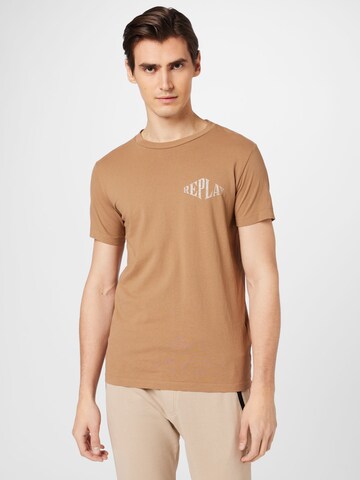 REPLAY T-Shirt in Braun: Vorderseite