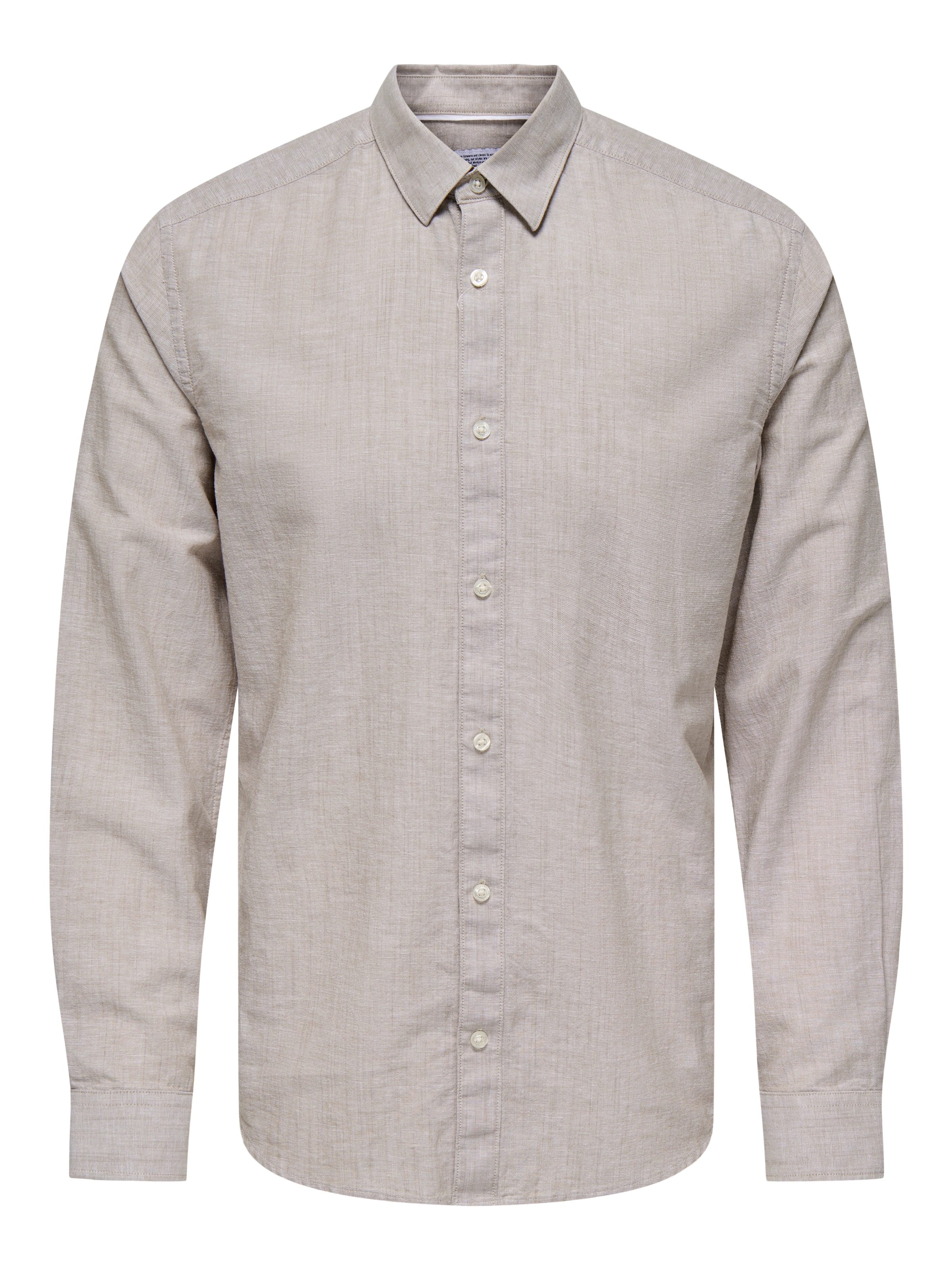 Only & Sons Slim Fit Hemd in Beige: Vorderseite