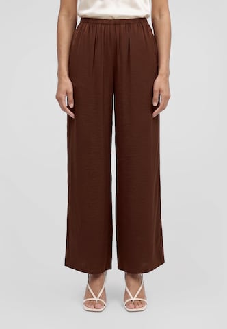 Vero Moda Petite Wide leg Broek 'VMAMAYA' in Bruin: voorkant