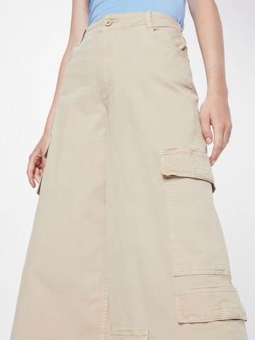 TOPSHOP Wide leg Cargobroek in Grijs