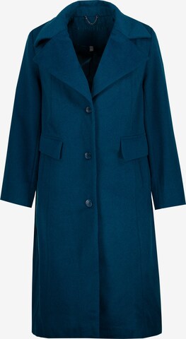 Ulla Popken Between-Seasons Coat in Blue: front