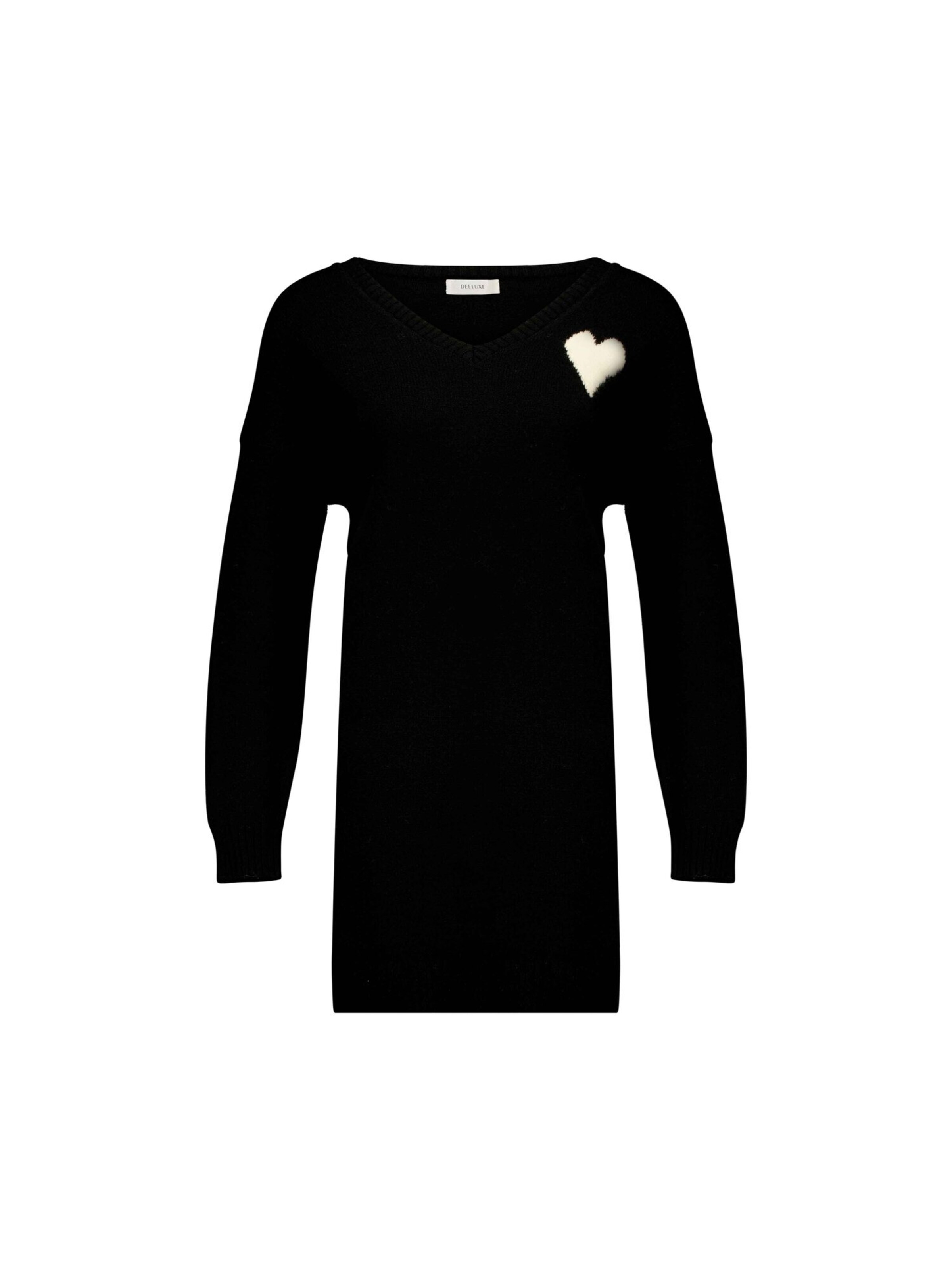 Deeluxe Gebreide jurk 'Kissy' in Zwart: voorkant