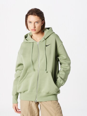 Nike Sportswear - Sudadera con cremallera 'PHNX FLC' en verde: frente