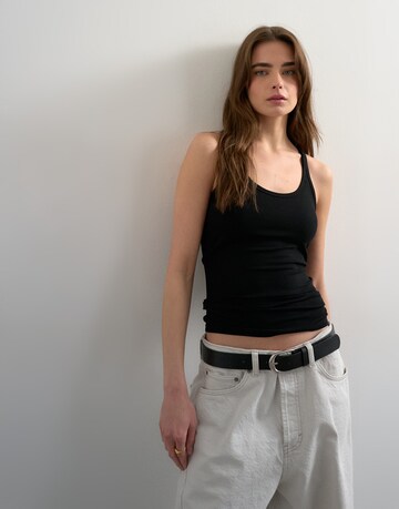 TOPSHOP Топ 'HENRI' в Черный: спереди