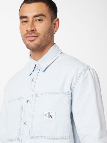 Calvin Klein Jeans Comfort fit Button Up Shirt in Blue