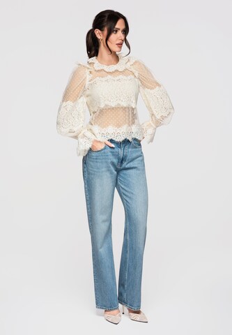 Ombre Bluse 'OW-TS-E0015' in Weiß