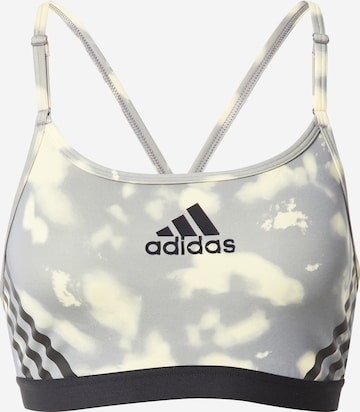 ADIDAS SPORTSWEAR Μπουστάκι Αθλητικό σουτιέν 'Aeroreact Light-Support Hyperglam Printed' σε κίτρινο: μπροστά