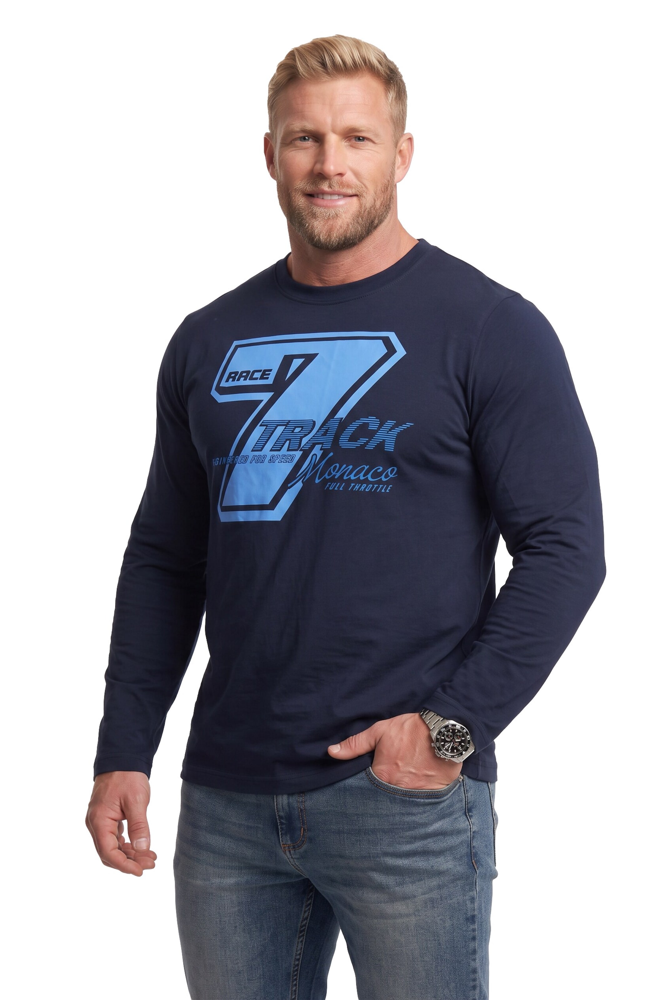 Men Plus Shirt in Blau: Vorderseite