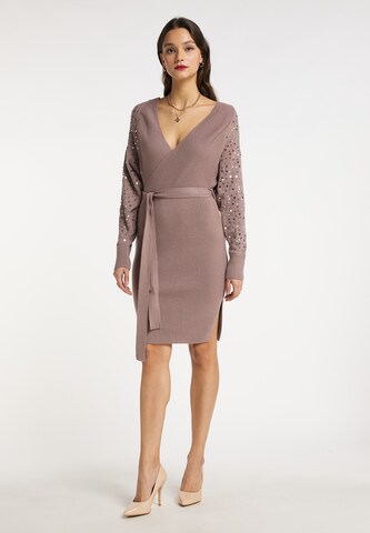 faina Knitted dress in Brown