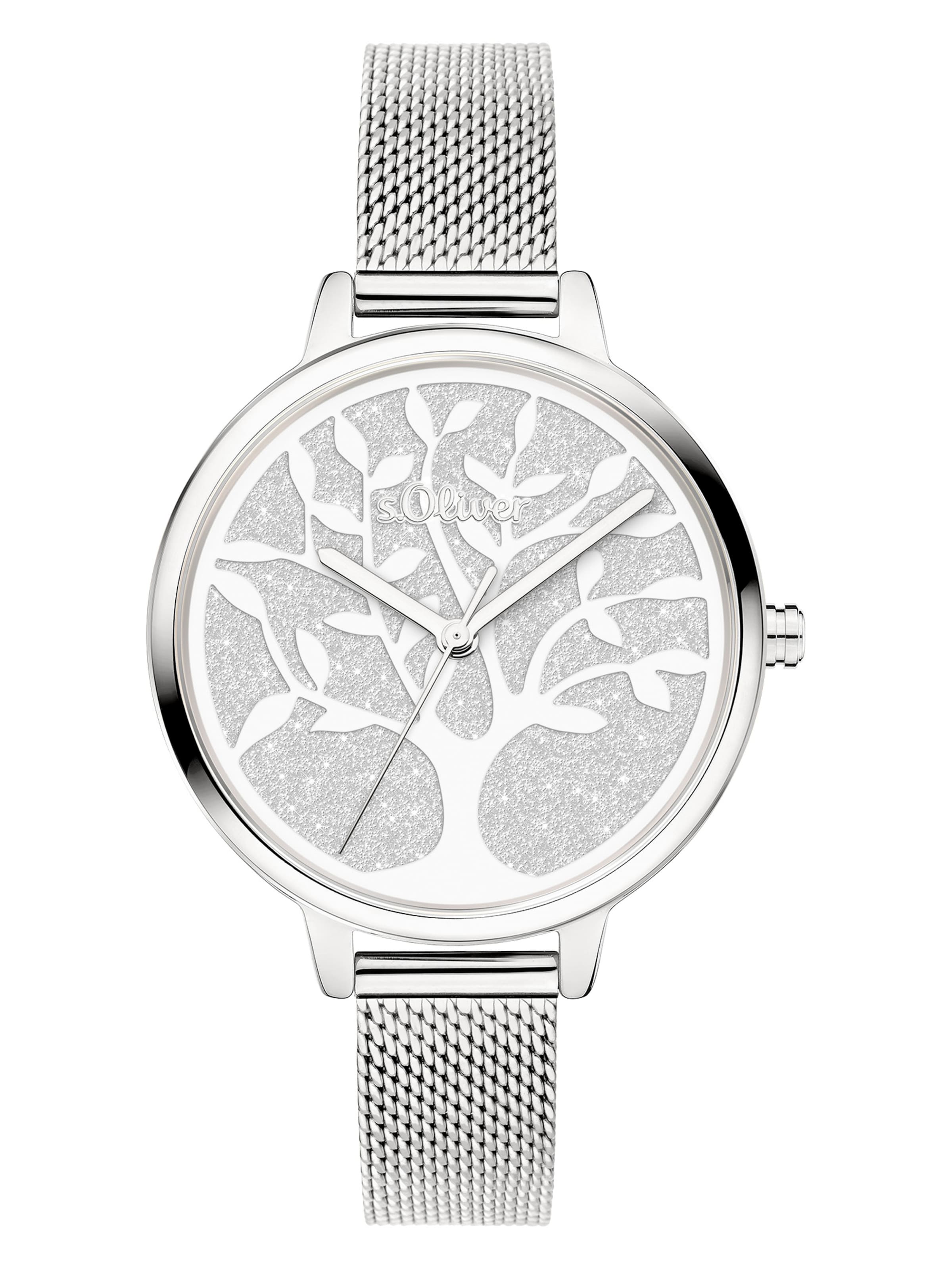 Montre à affichage analogique s.Oliver en argent : devant