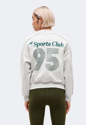 4F - Sudadera con cremallera deportiva en gris: atrás