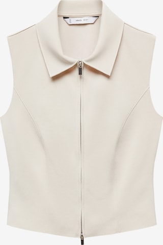 MANGO Top 'MAZIP' in Beige: voorkant