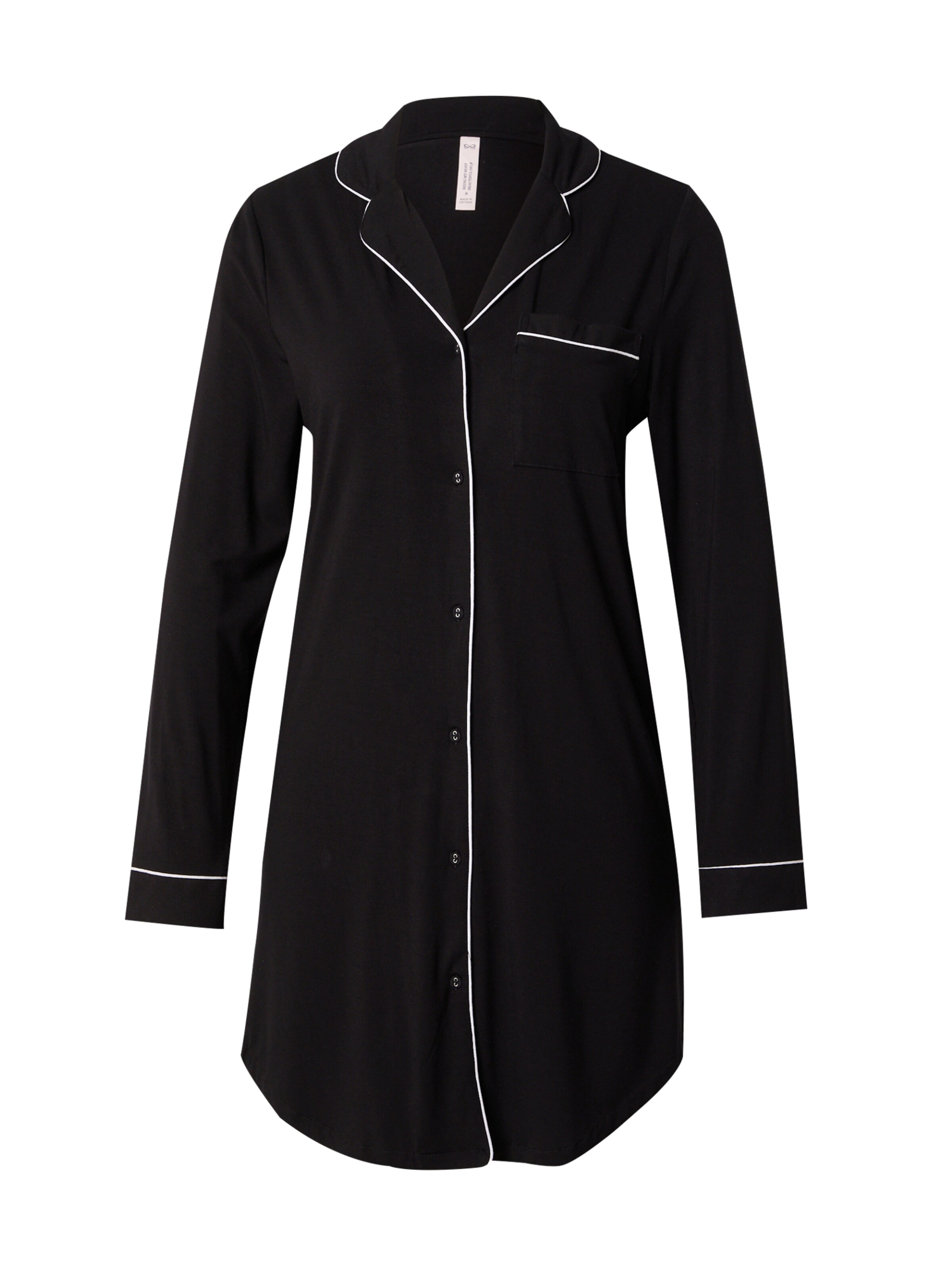 Hunkemöller Natskjorte 'Essential' i sort: forside