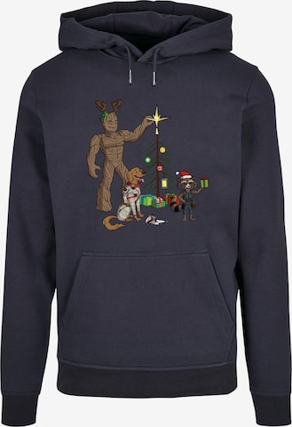 ABSOLUTE CULT Sweatshirt 'Guardians Of The Galaxy - Holiday Festive Group' in Blauw: voorkant