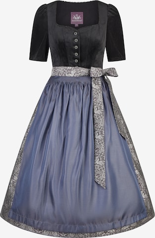 SPIETH & WENSKY Dirndl 'Königsberg' in Zwart: voorkant