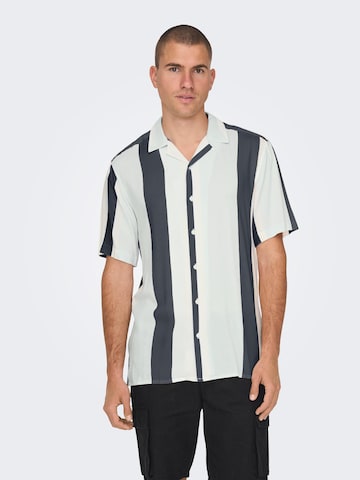 Only & Sons - Regular Fit Camisa 'Wayne' em azul: frente