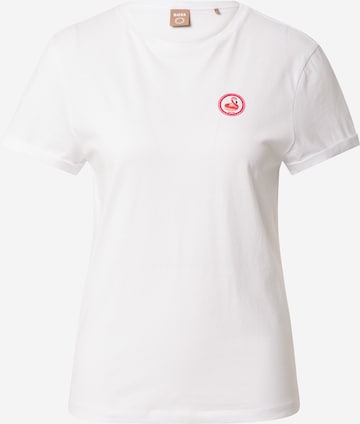 BOSS Orange Тениска 'Esummer' в бяло: отпред