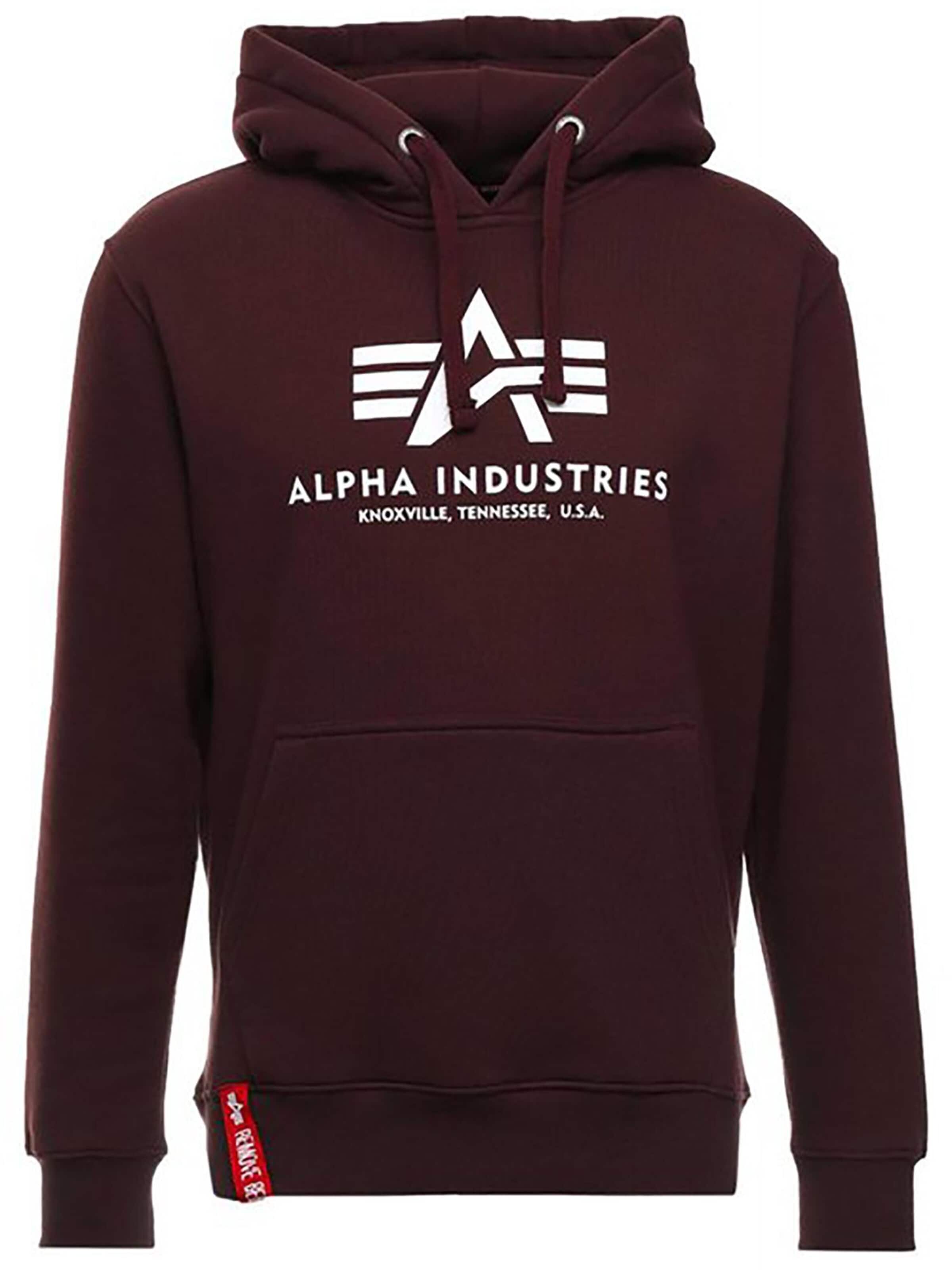 ALPHA INDUSTRIES Mikina 'Basic' – červená: přední strana