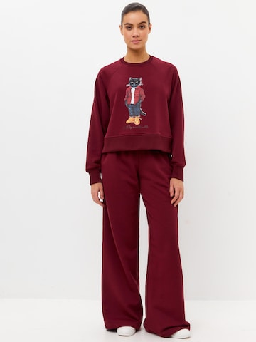 Sweat-shirt 'Country Cat' Cat e Lolette en rouge