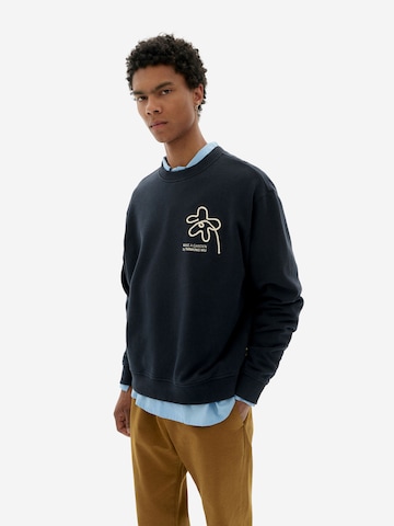 Sweat-shirt 'Flower Rope' Thinking MU en bleu : devant