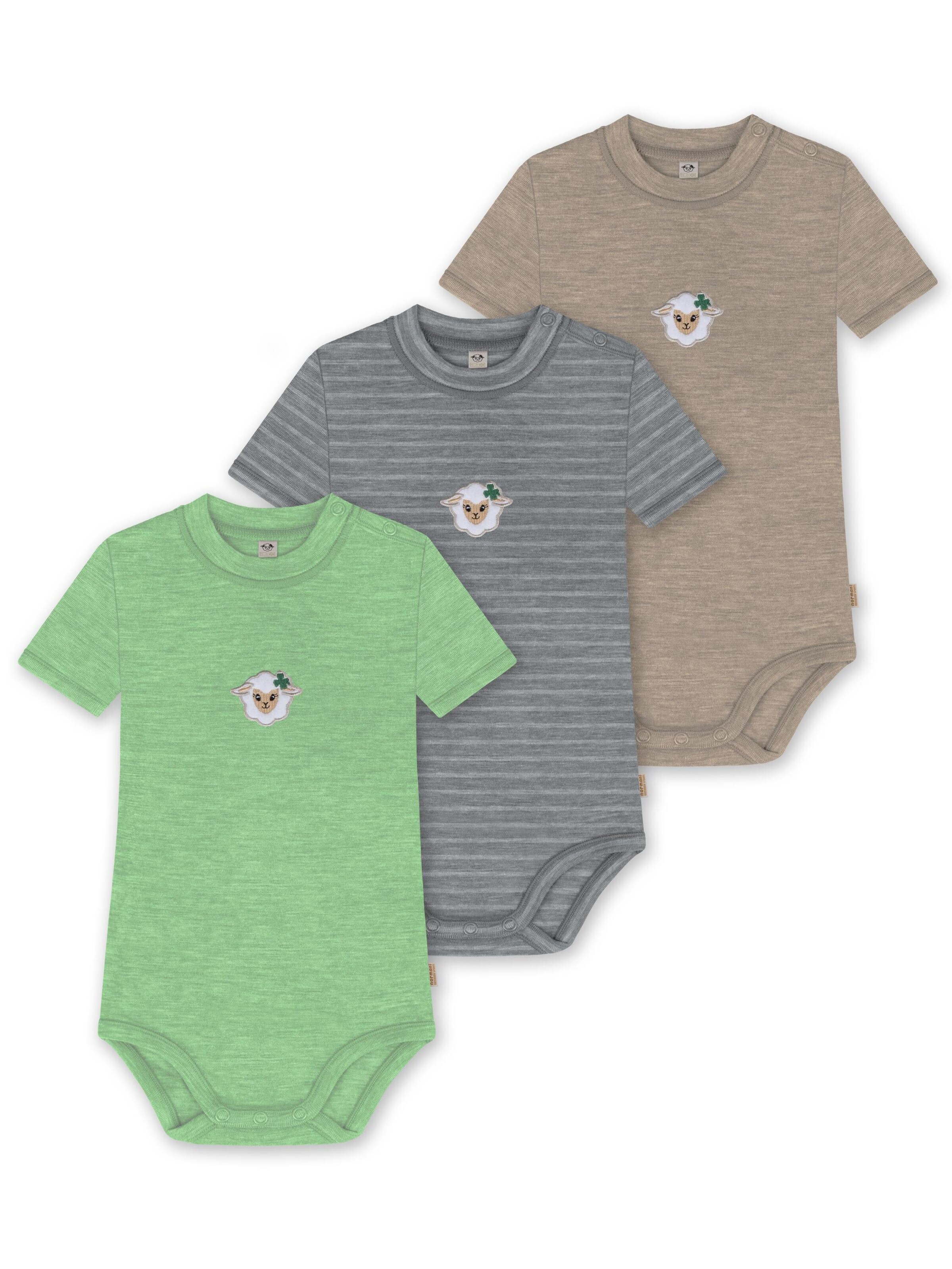 Barboteuse / body 'Tihoi' normani en beige : devant