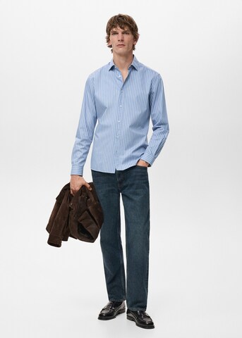 MANGO MAN Regular fit Button Up Shirt 'Playr' in Blue