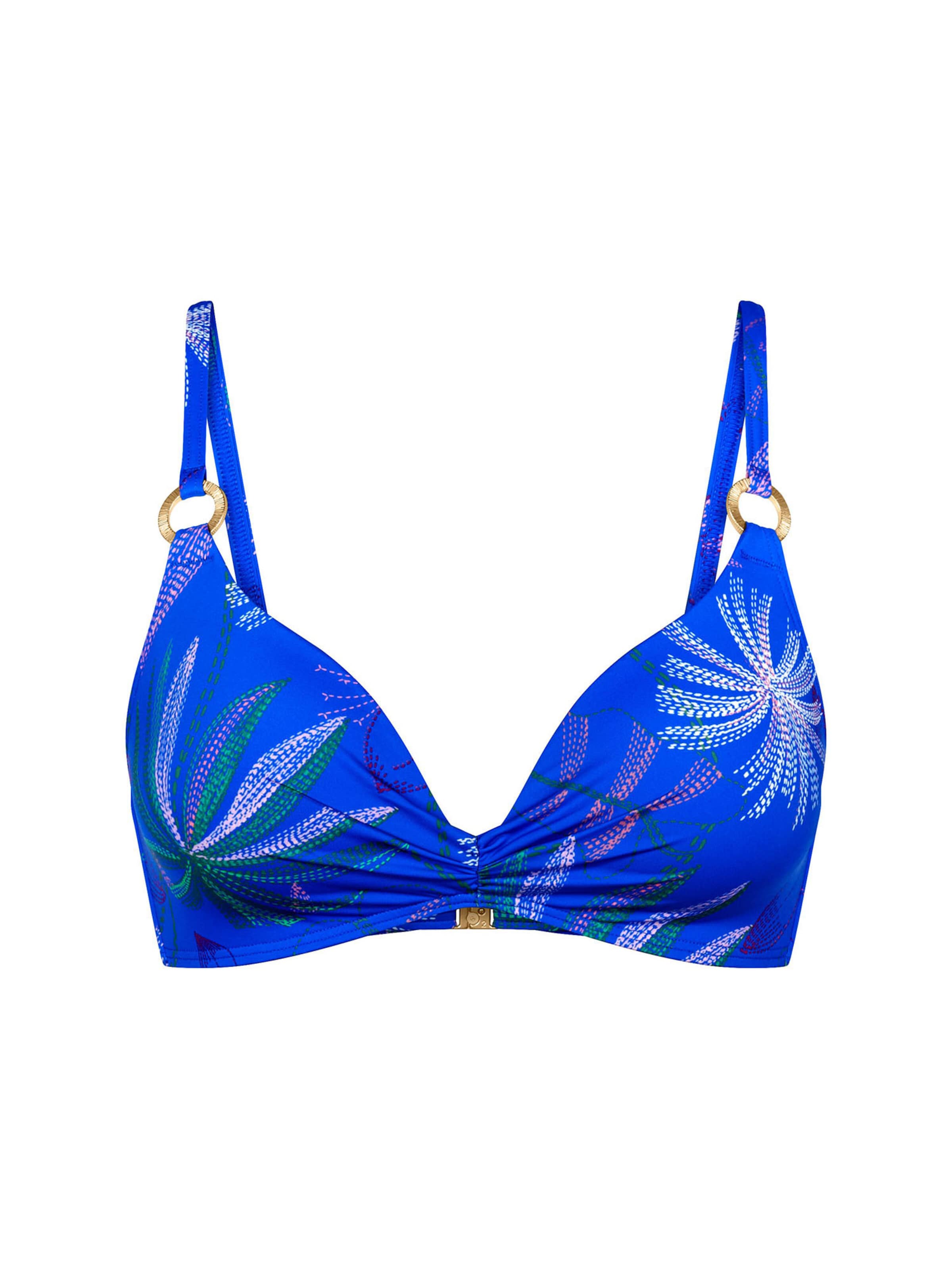 TRIUMPH Klassisch Bügel-Bikini-Top ' Red Label Summer Tropics ' in Blau: Vorderseite