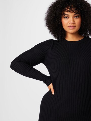 PIECES Curve Knit dress 'Crista' in Black