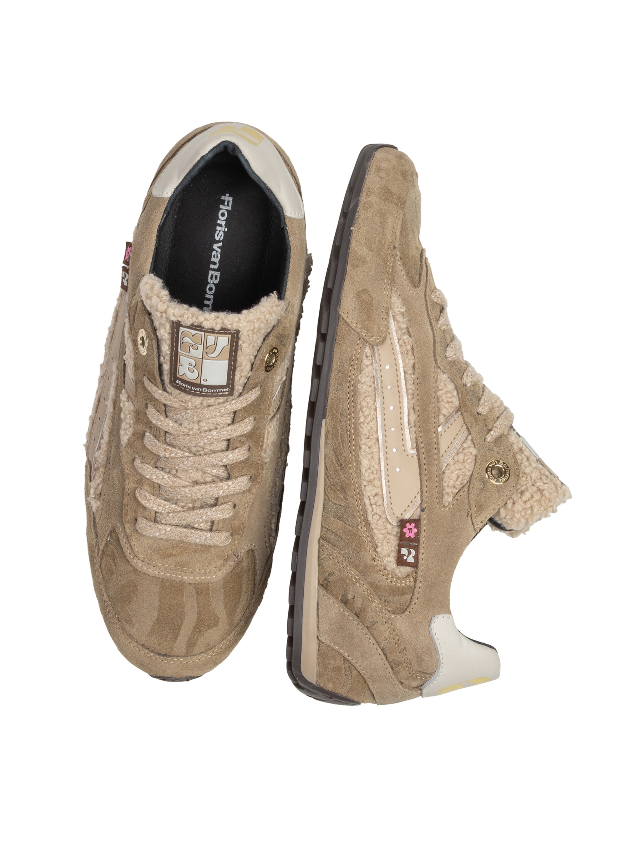 Baskets basses 'Illvi 01' Floris van Bommel en beige