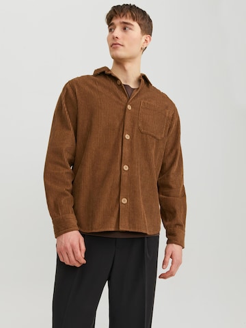 JACK & JONES Regular fit Skjorta 'Kendrick' i brun: framsida