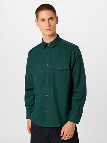 Coupe regular Chemise 'KANJE' minimum en vert : devant